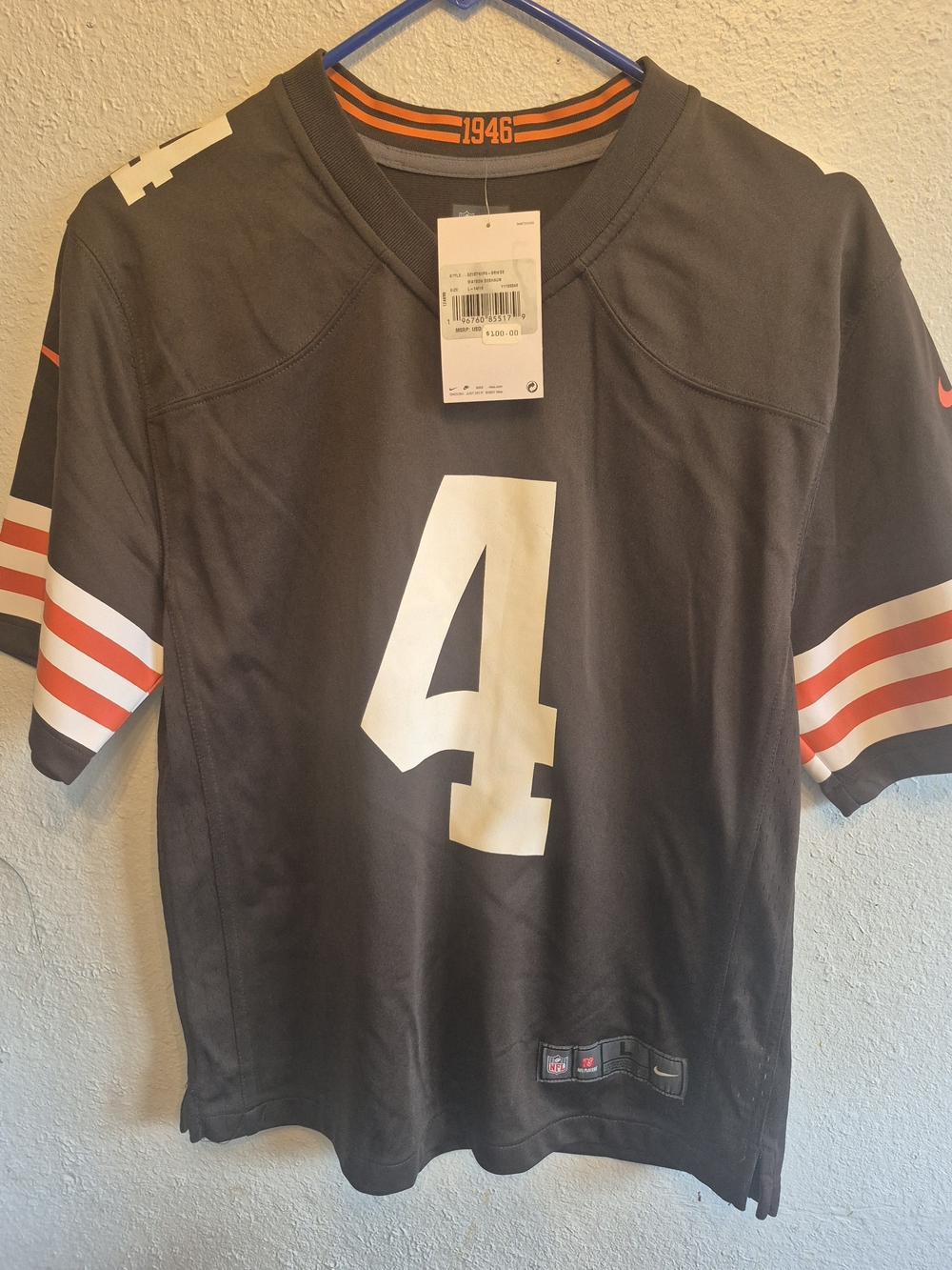 Nike Black & White Football Jersey with Orange Accent #4